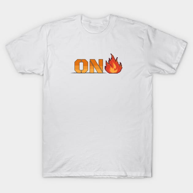 On Fire Pixel Design T-Shirt by Aikomeyda